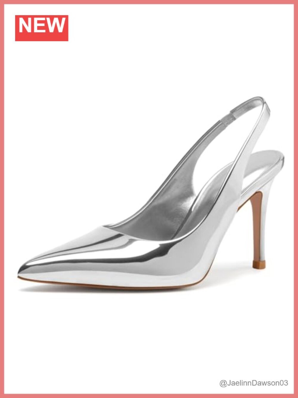 Slingback Heels for Women Pointed Toe Stiletto Pumps Elastic Back Strap 2.95"